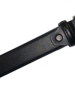 02 Cinturón negro pespunte evilla plata.