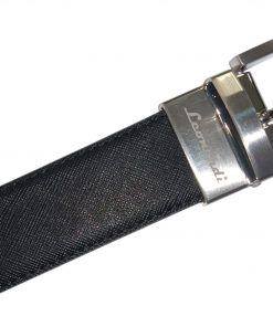 03 Cinturón negro-marron oscuro evilla plateada Leonardi