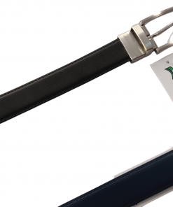 05 Cinturón reversible negro/azul evilla plateada.